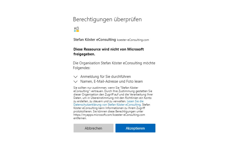 Koester Econsulting Microsoft Teams Betroffeneninformationen